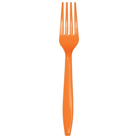 TOUCH OF COLOR Sunkissed Orange Plastic Forks, 7", 600PK 010613B